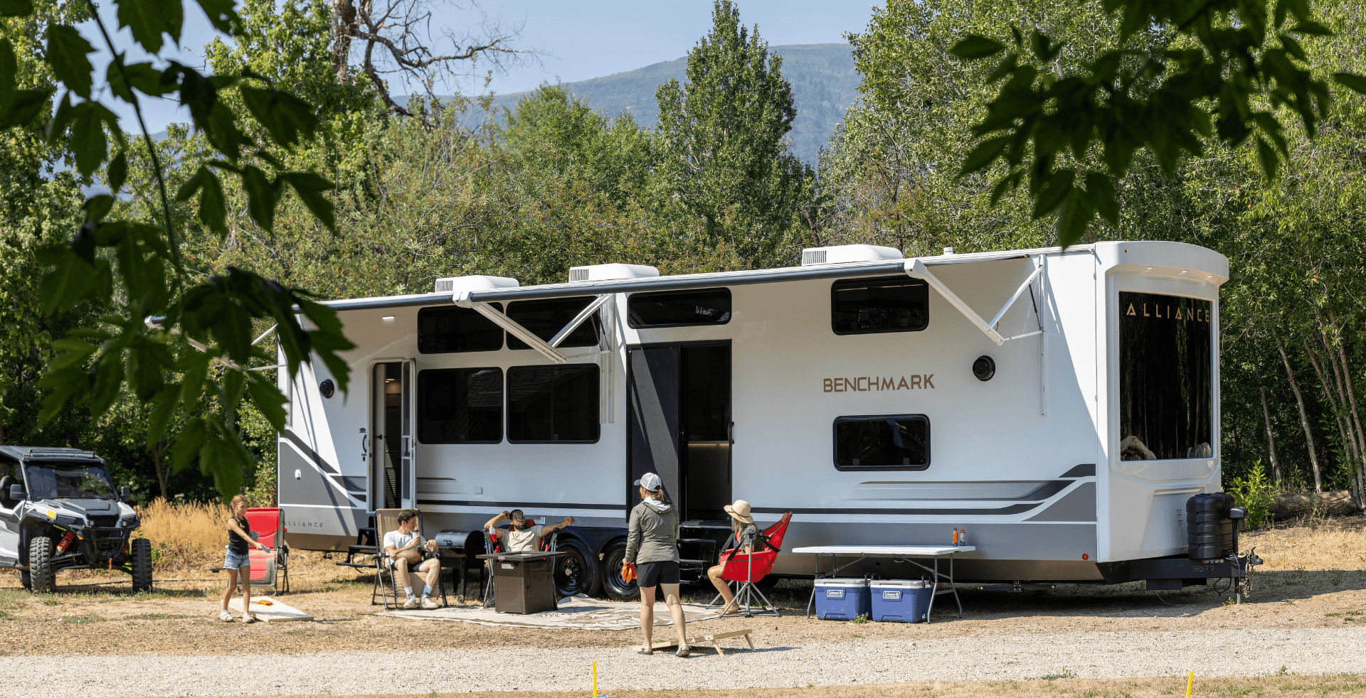 Alliance RV Benchmark destination trailer floorplan with residential comfort and spacious living