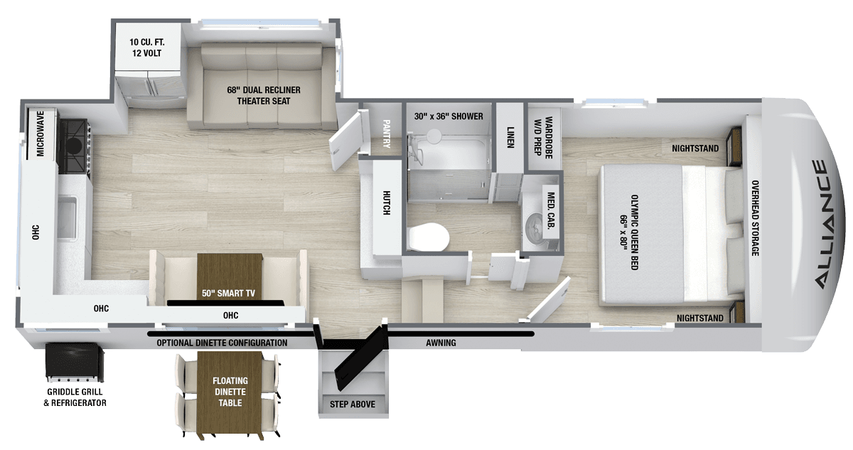 2027 Avenue 23ML luxury fifth wheel floorplan layout