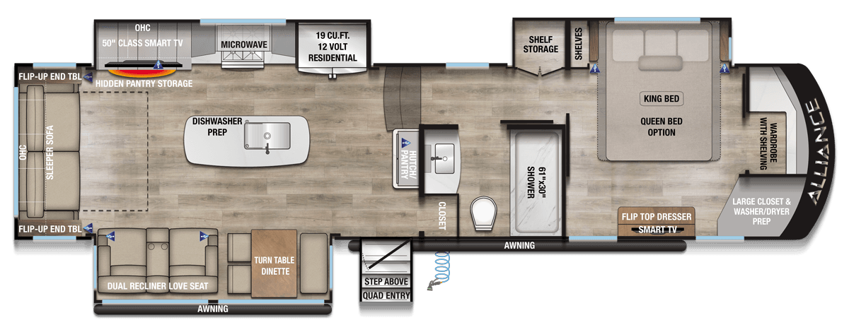2026 Alliance RV Paradigm 340RL Floorplan Layout