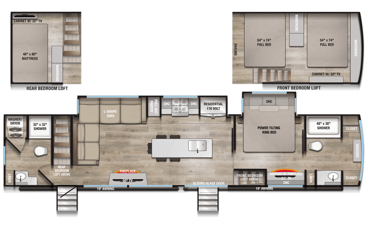 2026 Alliance RV Benchmark 44LFT Floorplan Layout