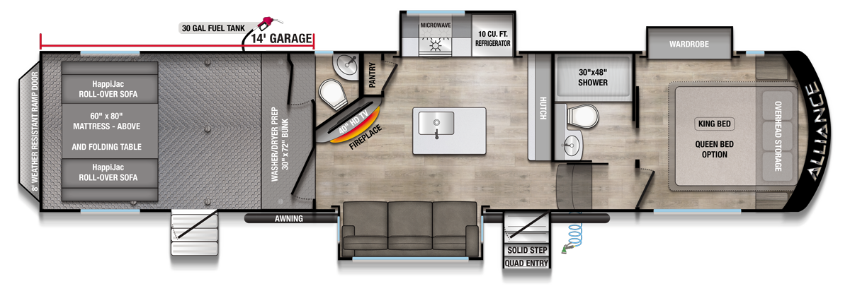 2026 Valor 35A14 All Access Fifth Wheel Floorplan