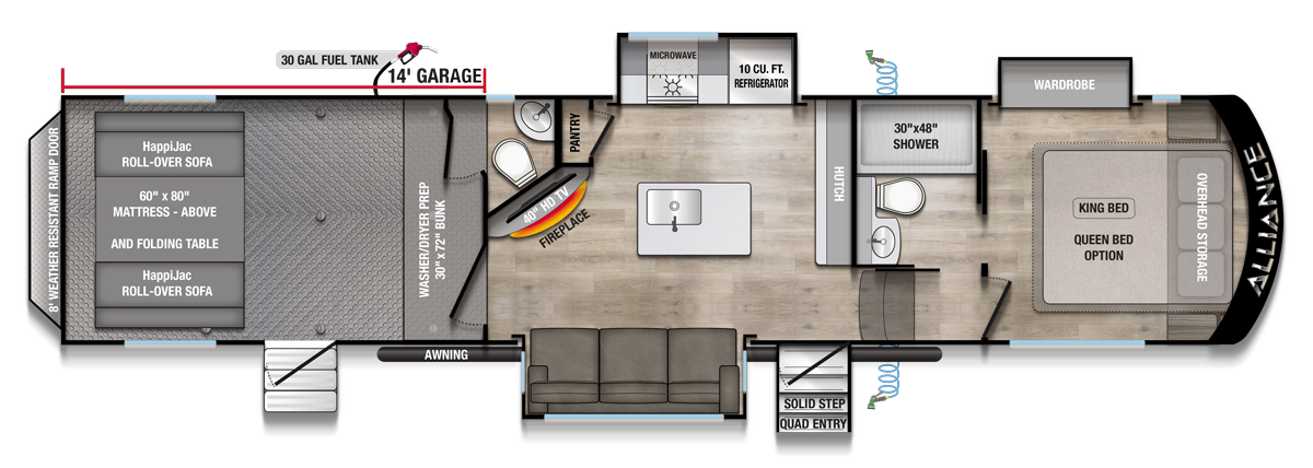 2026 Valor 35A14 All Access Fifth Wheel Floorplan